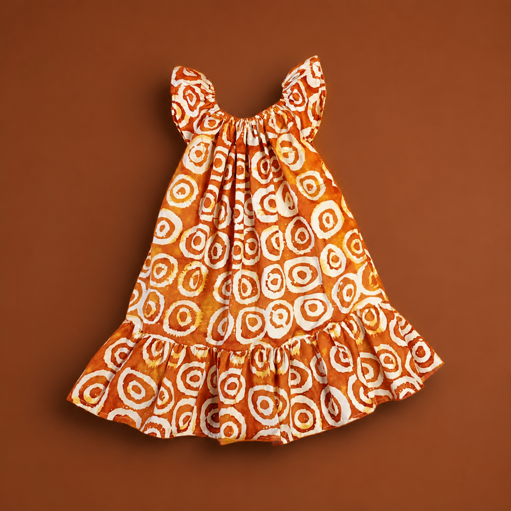 Robe enfant ethnique – imprimé orange
